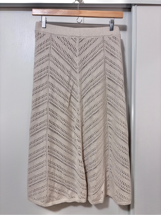 Coldwater Creek Dresses & Skirts - Coastal Maxi Skirt Size XL Boho Chic Crochet Open Knit Old Money Comfy Lined